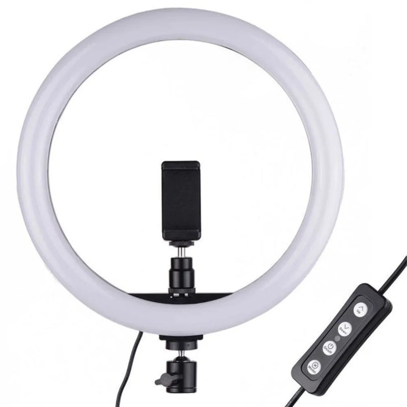Anel de luz LED 32cm (13") Sem Tripé - Iluminação Profissional Ajustável para Fotos e Vídeos