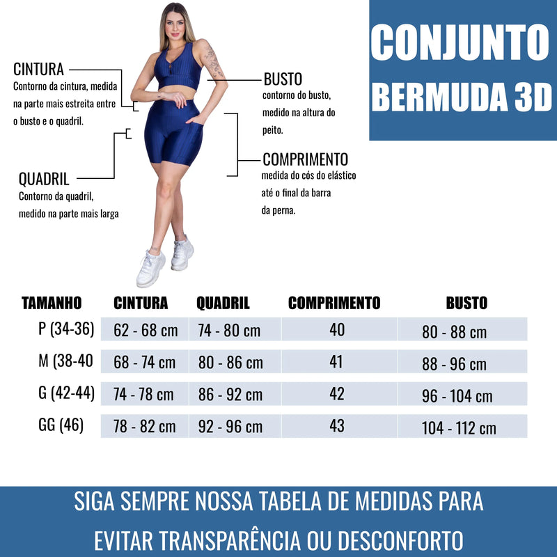 Short com bolso 3D + Top