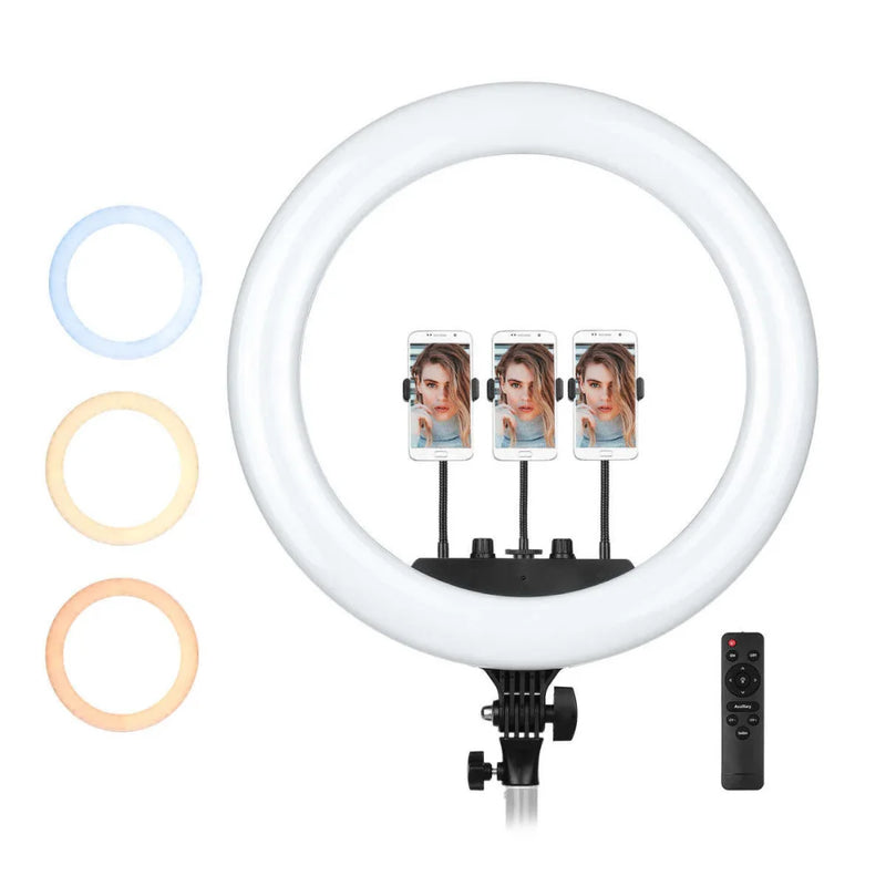 Anel de luz LED 32cm (13") Sem Tripé - Iluminação Profissional Ajustável para Fotos e Vídeos