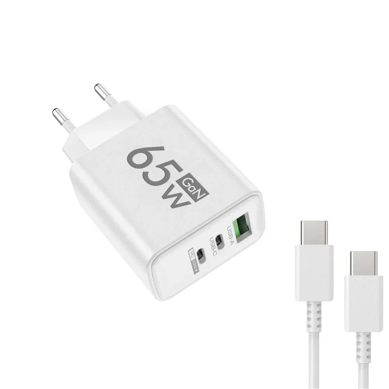 Carregador de celular 65W + cabo tipo C